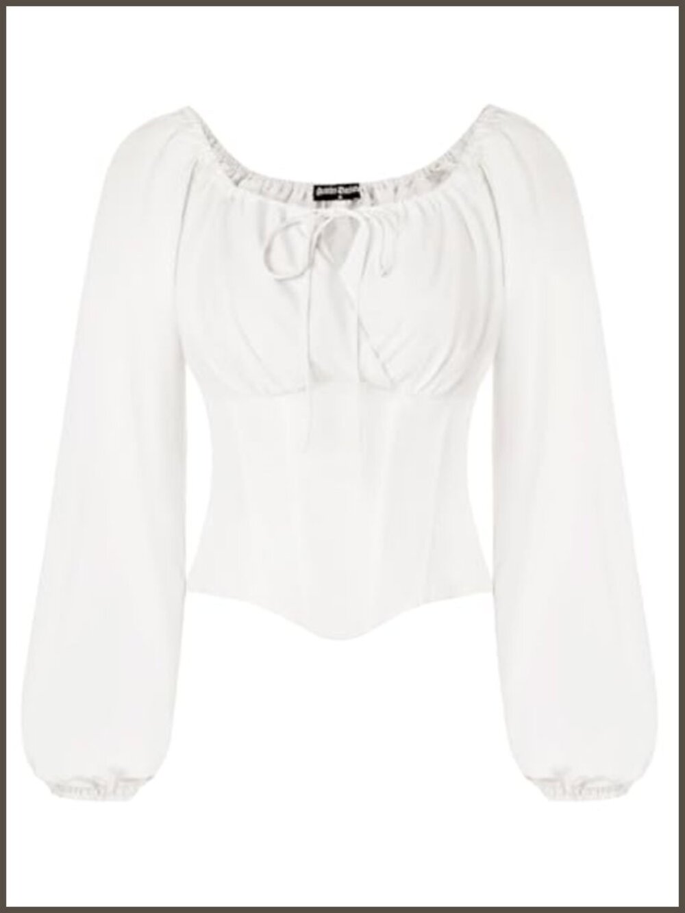 Corset Top Renaissance Peasant Blouse Off Shoulder Puff Sleeve Lace Up